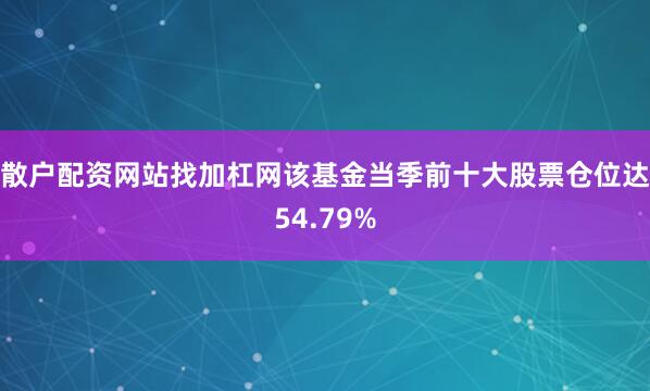 散户配资网站找加杠网该基金当季前十大股票仓位达54.79%