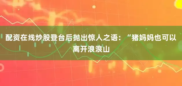 配资在线炒股登台后抛出惊人之语：“猪妈妈也可以离开浪浪山
