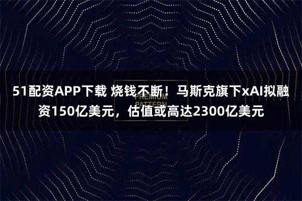 51配资APP下载 烧钱不断！马斯克旗下xAI拟融资150亿美元，估值或高达2300亿美元
